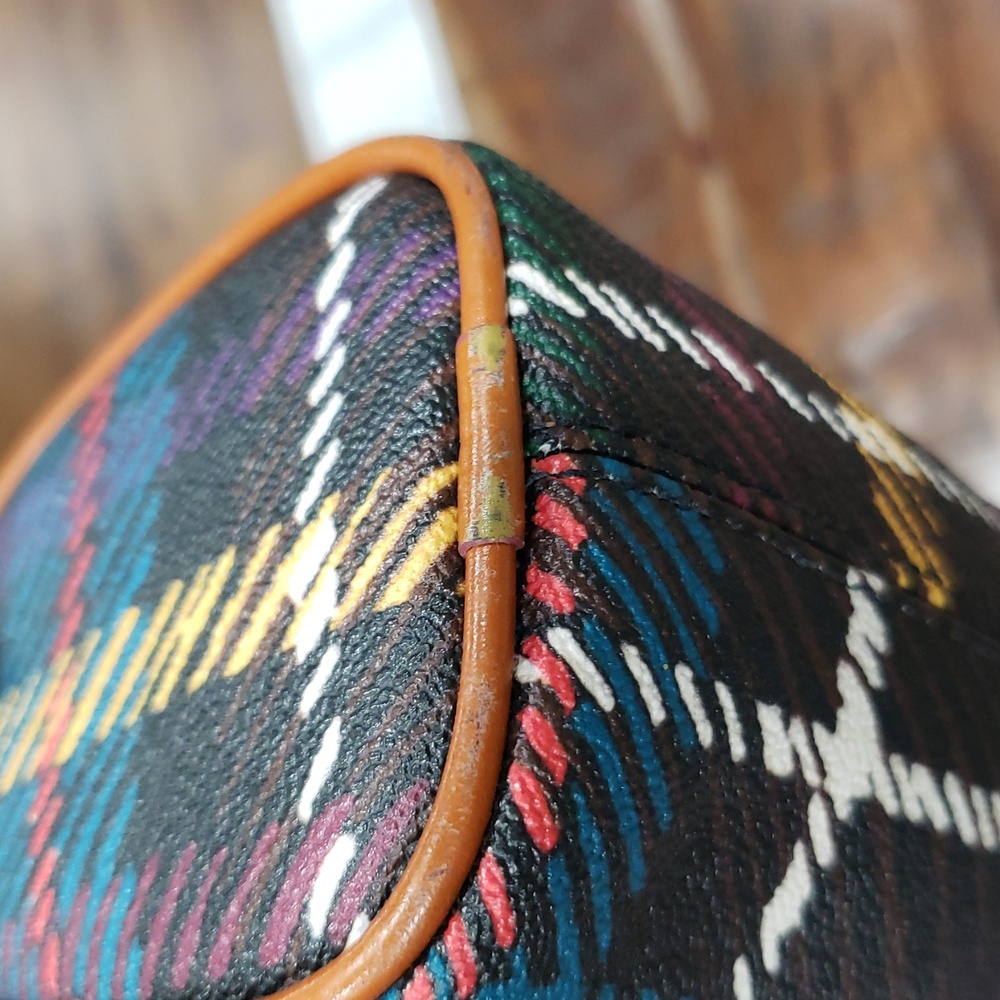 Dooney & Bourke Windsor Tartan Barrel Bag - Red, Green, Yellow - Picture 15 of 16